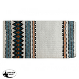 14730 Showman ® 36 x 34 Wool Saddle Blanket with Navajo Design – White/Turq/Orange/Black - Country Scene Saddlery and Pet Supplies