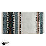 14730 Showman ® 36 x 34 Wool Saddle Blanket with Navajo Design – White/Turq/Orange/Black - Country Scene Saddlery and Pet Supplies