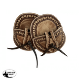14732 Showman ® Pocket Style Tooled Leather Cinch Buckle Guard - Country Scene Saddlery and Pet Supplies