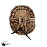 14732 Showman ® Pocket Style Tooled Leather Cinch Buckle Guard - Country Scene Saddlery and Pet Supplies