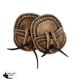 14732 Showman ® Pocket Style Tooled Leather Cinch Buckle Guard - Country Scene Saddlery and Pet Supplies
