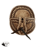 14732 Showman ® Pocket Style Tooled Leather Cinch Buckle Guard - Country Scene Saddlery and Pet Supplies