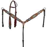 New! Showman Diamond Bloom One Ear Headstall and Breastcollar Set - Country Scene Saddlery and Pet Supplies