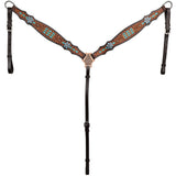 New! Showman Diamond Bloom One Ear Headstall and Breastcollar Set - Country Scene Saddlery and Pet Supplies
