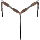 New! Showman Desert Bloom One Ear Headstall and Breastcollar Set - Country Scene Saddlery and Pet Supplies