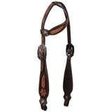 New! Showman Raven Hide One Ear Headstall and Breastcollar Set - Country Scene Saddlery and Pet Supplies