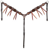 New! Showman Raven Hide One Ear Headstall and Breastcollar Set - Country Scene Saddlery and Pet Supplies