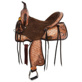 New! Double T Roughcut Diamond Barrel Style Saddle - 15, 16 Inch - Country Scene Saddlery and Pet Supplies