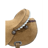 15 16 Circle S Barrel Style Rought Out Saddle With Rawhide Accents. Western Saddes