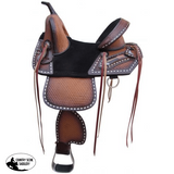 15", 16" Double T Treeless Saddle with Hand Painted arrow design. - Country Scene Saddlery and Pet Supplies