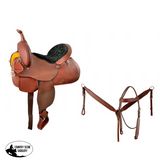 15", 16" Economy Barrel Style Saddle Set with basket stamp tooling. - Country Scene Saddlery and Pet Supplies
