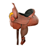 15", 16" Economy Barrel Style Saddle Set with basket stamp tooling. - Country Scene Saddlery and Pet Supplies