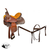 15" ,16 Full QH Economy Barrel Style Saddle Set with basket stamp tooling. - Country Scene Saddlery and Pet Supplies