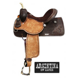 15", 16" Showman™ Argentina Cow Leather Barrel Style Saddle. - Country Scene Saddlery and Pet Supplies