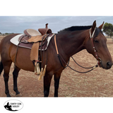 15" Double T Basket weave and Floral Tooled Barrel Style Saddle. - Country Scene Saddlery and Pet Supplies