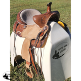 15" Double T Basket weave and Floral Tooled Barrel Style Saddle. - Country Scene Saddlery and Pet Supplies