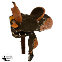 15 Double T Brown Suede Barrel Saddle. Western Saddles