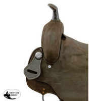 15 Double T Chocolate Rough Out Leather Barrel Saddle Saddle