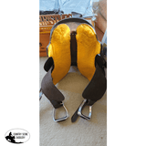 15 Double T Chocolate Rough Out Leather Barrel Saddle Saddle