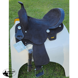 15" Double T Chocolate Rough Out Leather Barrel Saddle - Country Scene Saddlery and Pet Supplies