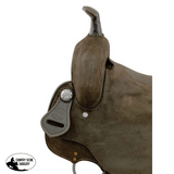 15" Double T Chocolate Rough Out Leather Barrel Saddle - Country Scene Saddlery and Pet Supplies