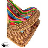 15" Double T Youth Hard Seat Western saddle with Wool Serape Accents. - Country Scene Saddlery and Pet Supplies