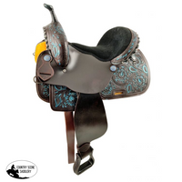 15 Economy Barrel Saddle Set With Floral Tooling