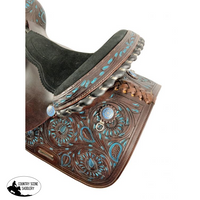 15 Economy Barrel Saddle Set With Floral Tooling