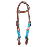 NEW! Showman Citrus Sea Mohair One Ear Headstall and Breastcollar Set - Country Scene Saddlery and Pet Supplies