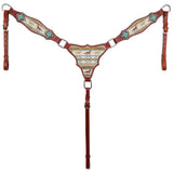 New! Showman Wild Hoof Echoes One Ear Headstall and Breastcollar Set - Country Scene Saddlery and Pet Supplies