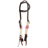 New! Showman Frosted Pink Mohair One Ear Headstall and Breastcollar Set - Country Scene Saddlery and Pet Supplies