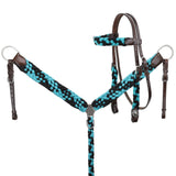 New! Showman Crosshatch Browband Headstall and Breastcollar Set - Country Scene Saddlery and Pet Supplies
