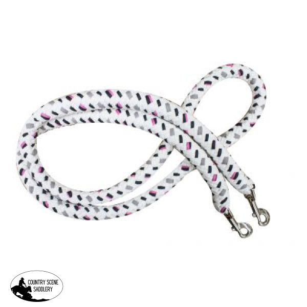 15236 7 Braided Cotton Multi-Colored Softy Contest Rein With Heavy Duty Snaps. Reins