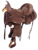 14", 15" Double T Hard Seat Barrel style saddle with Cheetah Seat. - Country Scene Saddlery and Pet Supplies