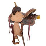 New! Double T Sunflower Trails Barrel Saddle - 15 Inch - Country Scene Saddlery and Pet Supplies