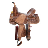 New! Double T Exotic Golden Gator Barrel Saddle - 15 Inch - Country Scene Saddlery and Pet Supplies