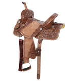 New! Double T Exotic Golden Gator Barrel Saddle - 15 Inch - Country Scene Saddlery and Pet Supplies