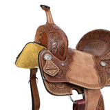 New! Double T Exotic Golden Gator Barrel Saddle - 15 Inch - Country Scene Saddlery and Pet Supplies