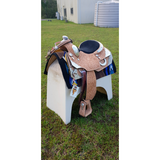 16", 17" Showman™ floral tooled silver show saddle. - Country Scene Saddlery and Pet Supplies