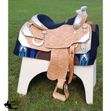 16", 17" Showman™ floral tooled silver show saddle. - Country Scene Saddlery and Pet Supplies