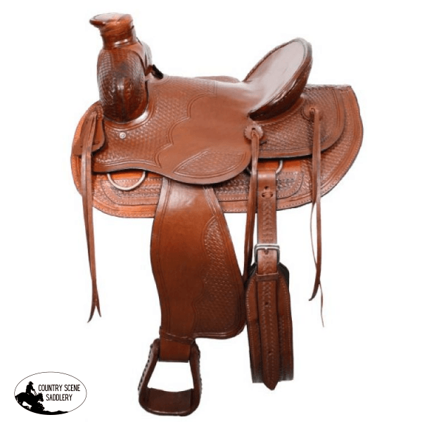 16’ Buffalo Bear Trap Wade Style Ranch Saddle Product Id: 026 Semi Qh Bar Roper Style Saddle