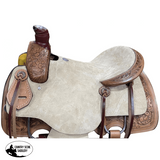 16" Circle S Roper Western Saddle with tooling on skirt. - Country Scene Saddlery and Pet Supplies