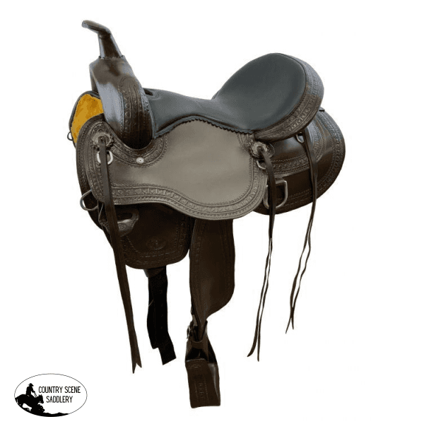 New! 16 Circle S Trail Saddle With Wave Print Border.