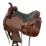 16" Circle S Trail Saddle with wave print border - Country Scene Saddlery and Pet Supplies