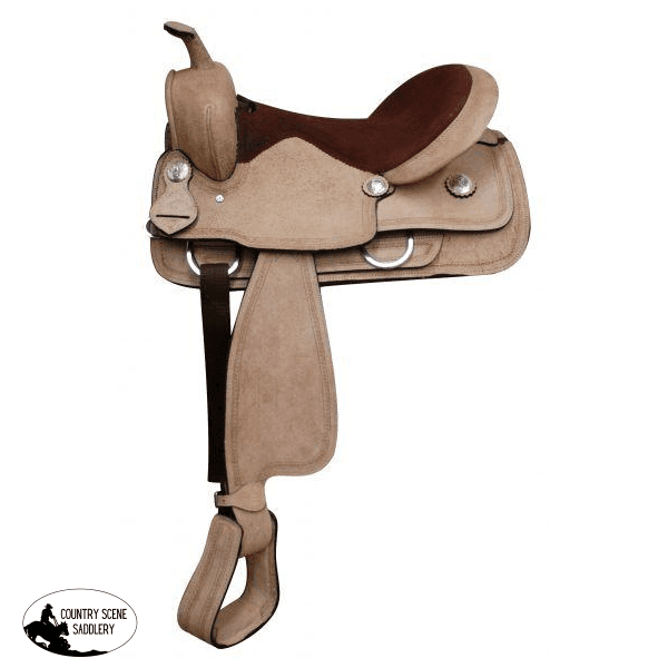 New! 16 Economy Rough Out Leather Training Saddle . Posted.