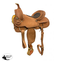 16 Roughout With Leather Inlay Seat Roper Style Saddles