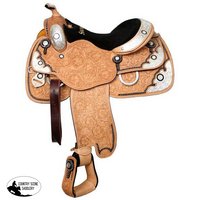 New! 16 Showman Floral Tooled Show Saddle With Black Inlay. Posted.* Show Saddles