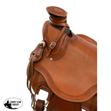 16” Wade Style Roping Saddle with Serpentine Border - Country Scene Saddlery and Pet Supplies