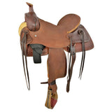 NEW! Buffalo Roper Style Saddle with Basket Stamp Tooling - 16 Inch Gullet: 6 ½" Bars: Semi QH - Country Scene Saddlery and Pet Supplies