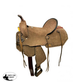 17" Double T Chocolate Roughout Barrel Saddle. - Country Scene Saddlery and Pet Supplies